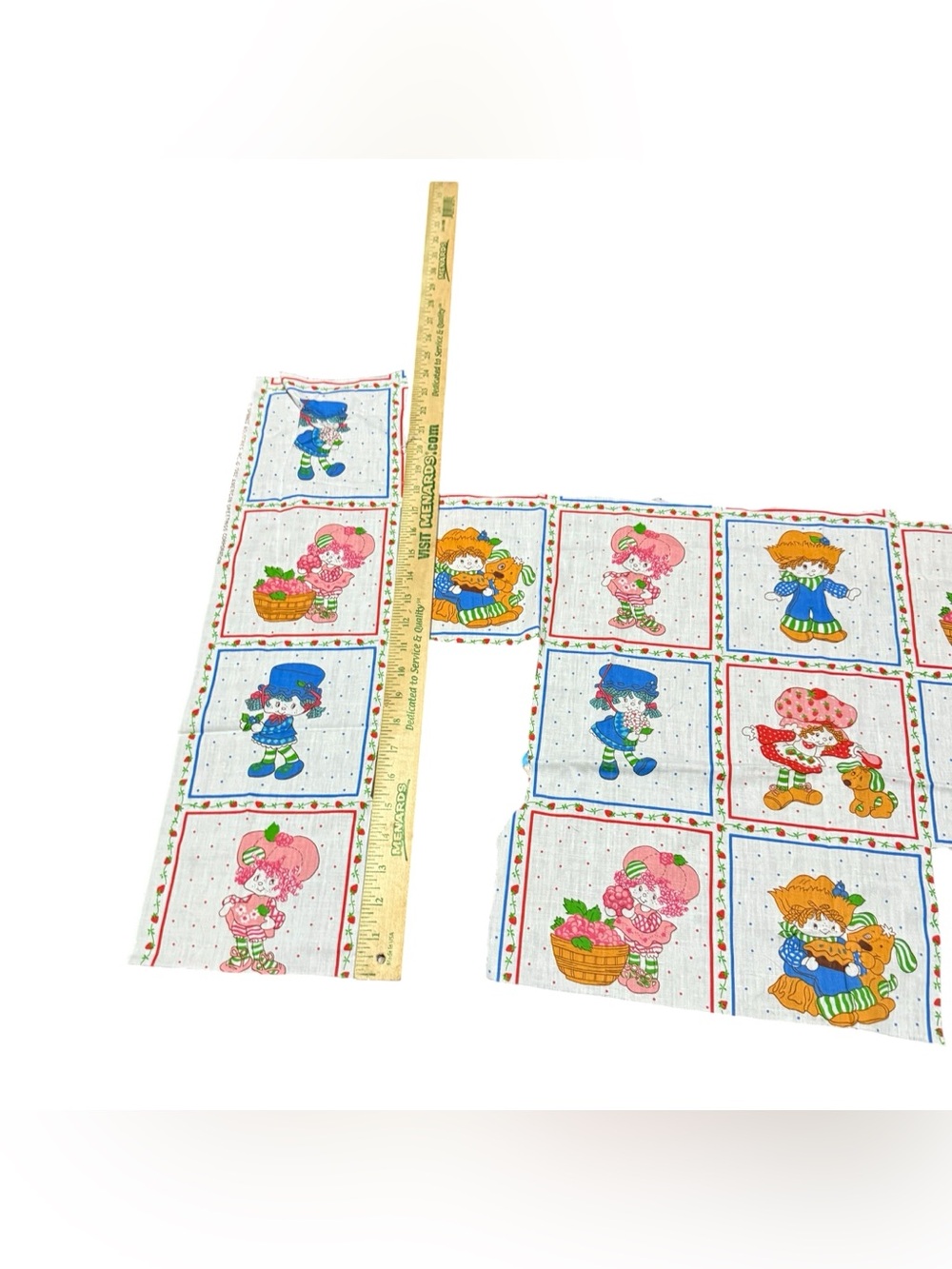 Vintage Strawberry Shortcake Fabric Remnants - Picture 7 of 13